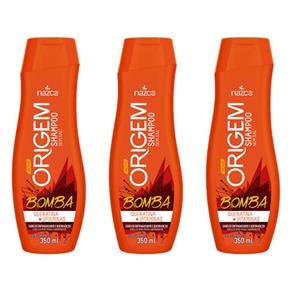 Origem Bomba de Queratina Shampoo 350ml - Kit com 03