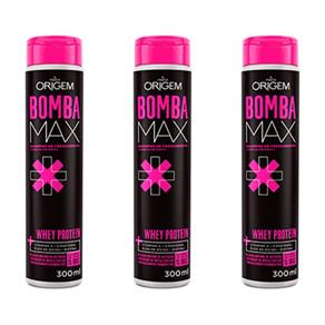 Origem Bomba Max Shampoo 300ml - Kit com 03