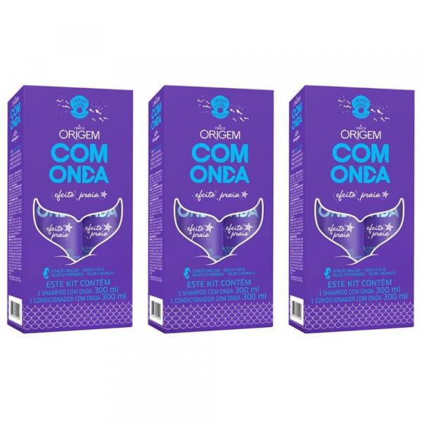 Origem C/ Onda Shampoo + Condicionador 300ml (Kit C/03)