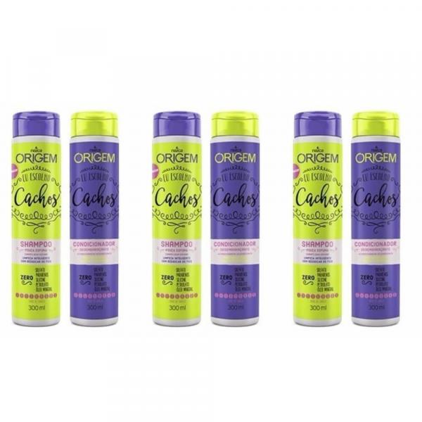 Origem Kit eu Escolho Cachos Shampoo + Condicionador 300ml (Kit C/03)