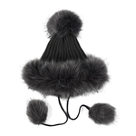 Os homens / mulheres Quente Plush Gorro Artificial Cabelo Fox bolas fuzzy chapéu elegante