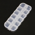 Os Rhinestones de plástico transparente caixa de jóias de unhas de armazenamento Organizador QFT725
