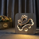 Osso da lâmpada de madeira crianças decoração do quarto Luz Quente LED Noite USB Para Crianças presente