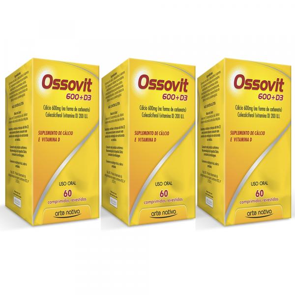 OSSOVIT 600+D3 Vitamina para Previnir Tratar Combater Osteoporose 180cp Arte Nativa