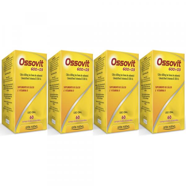 OSSOVIT 600+D3 Vitamina Para Previnir Tratar Combater Osteoporose 240cp Arte Nativa 