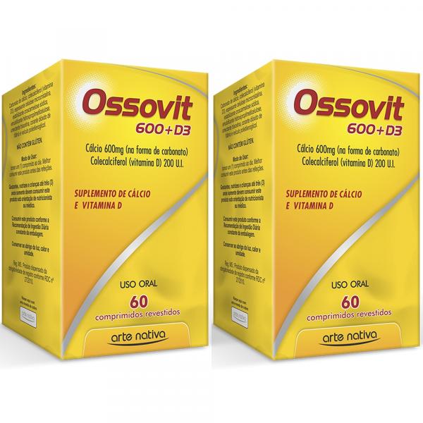 OSSOVIT 600+D3 Vitamina Previne e Trata Osteoporose 120cp Arte Nativa