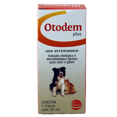 Otodem Plus 20ml Ceva Tratamento Otites Cães e Gatos