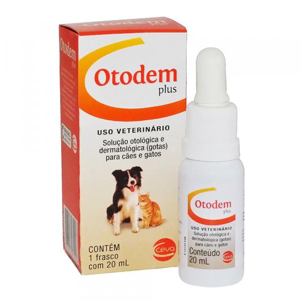 Otodem Plus 20ml - Tratamento de Otites Cães e Gatos - Ceva