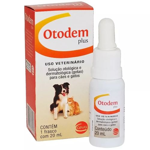 Otodem Plus Solução Otológica Otite Cães e Gatos Ceva 20ml