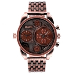 Fashion Luxury Oulm Sport Military Quartz 2 Time Men Stainless Steel Wrist Watch