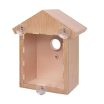 Outdoor madeira ninho DIY gaiola de pássaro alimentador do pássaro com ventosa janela Detalhes
