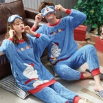 Autumn Winter Cute Couple Pajamas Pullover Leisure Wear Send Eye Mask Redbey