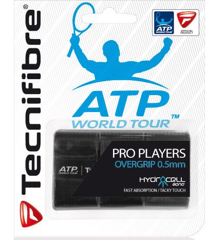 Overgrip Tecnifibre Pro Players Hydrocell ATP Tour Preto (Pack 3 Un)