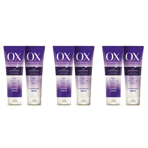 Ox Liso Duradouro Shampoo 200ml (Kit C/03) em Promoção na Americanas