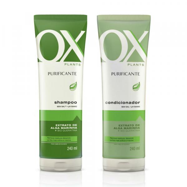 Ox Plants Purificante Kit Shampoo 240ml + Condicionador 240ml Sem Sal