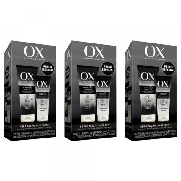 Ox Reparação Completa Shampoo + Condicionador 200ml (Kit C/03)