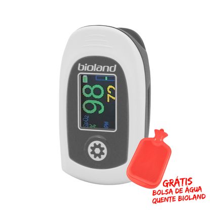 Oxímetro de Pulso Portátil Bioland Monitor de Dedo AT101C com Bolsa de Água Quente Grátis