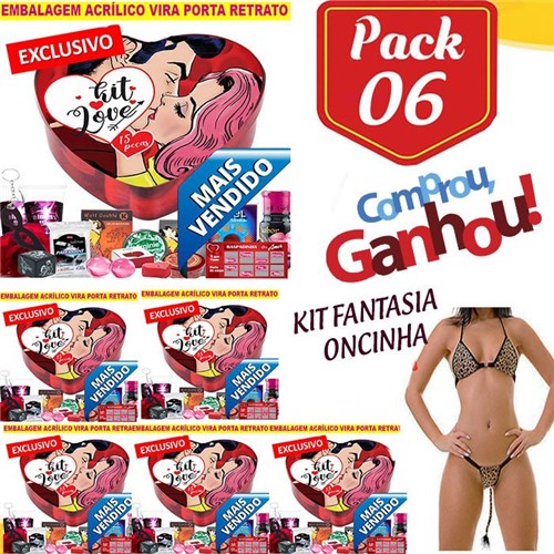 Pack/6 Kit Coração Love Especial (15 Itens) - Jeito Sexy