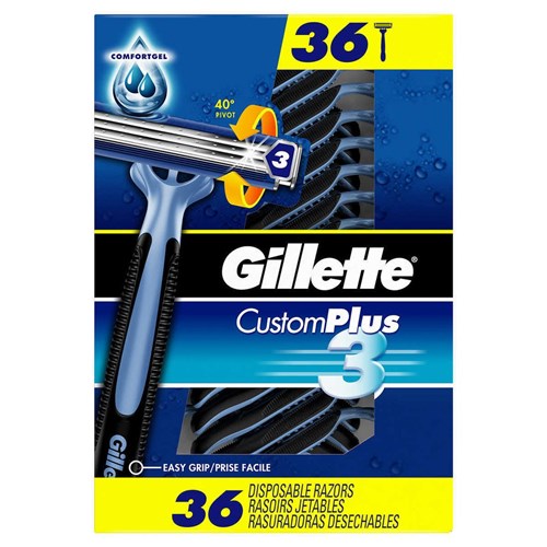 Pack com 36 Aparelhos de Barbear Gillette Custom Plus 3