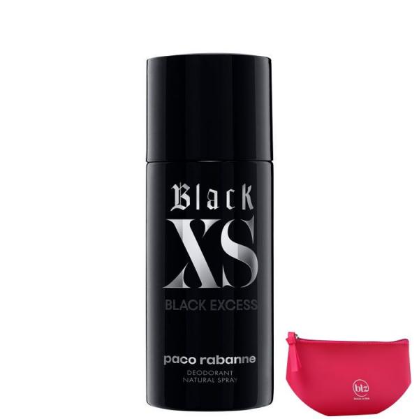 Paco Rabanne Black XS Black Excess-Desodorante Spray Masculino 150ml+Beleza na Web Pink - Nécessaire