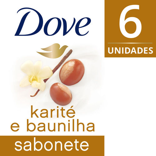 Pacote com 6un Sabonete Dove Karite e Baunilha 90g