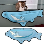 Padrão de tubarão azul Pet Cat Hanging Hammock Wall Window Mounted Cat Bed House Carga máxima 10 kg