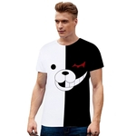 Padrão Homens Mulheres Urso Branco Preto 3D Fashion Sleeve Impressão Digital Short Camiseta