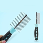 Padrão Osso dos desenhos animados Comb Double Side Aço Agulha para remoção Cães Gatos cabelo Grooming ferramenta