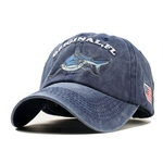 Padrão Unisex bordado Lettering tubarão Baseball Cap Moda Denim Chapéu de Sol Sombra Gostar