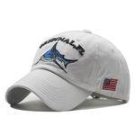 Padrão Unisex bordado Lettering tubarão Baseball Cap Moda Denim Chapéu de Sol Sombra