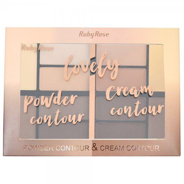 Paleta de Contorno Lovely Powder Cream Contour da Ruby Rose - Fashion Biju