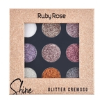 Paleta de Glitter Cremoso Shine 9 Cores Light Ruby Rose HB-8407/G- 1 Unidade