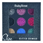 Paleta De Sombra Shine Glitter Black - Ruby Rose