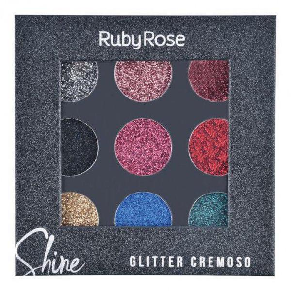 Paleta de Sombra Shine Glitter Black - Ruby Rose