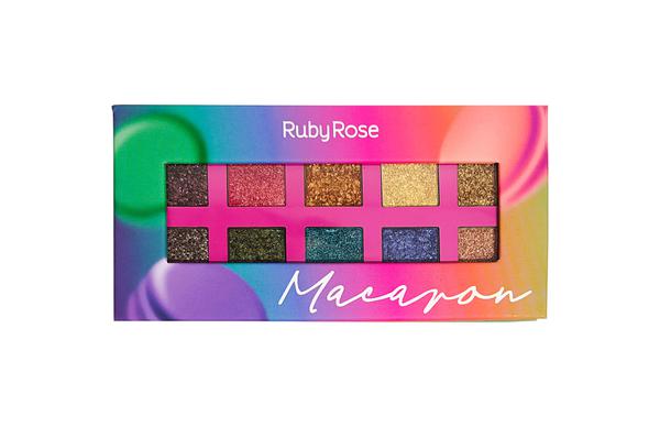 Paleta de Sombras Macaron 10 Cores Ruby Rose HB-1052 - 1 Unidade