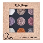 Paleta de Sombras Shine Light Glitter cremoso Ruby Rose