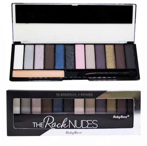 Paleta Sombras The Rock Nudes Ruby Rose 12 Cores.