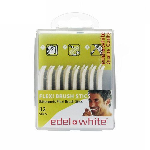 Palito de Dente Edel White Flexi Brush Sticks com 32 Unidades