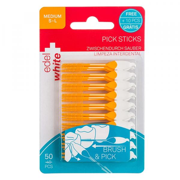 Palito de Dentes Edel White - Pick Sticks S-L com 50 Unidades