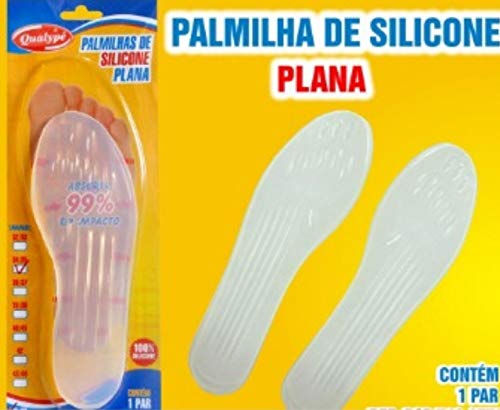 Palmilha de Silicone - Ortopédica Anatômica - `Plana - Tam 33/34