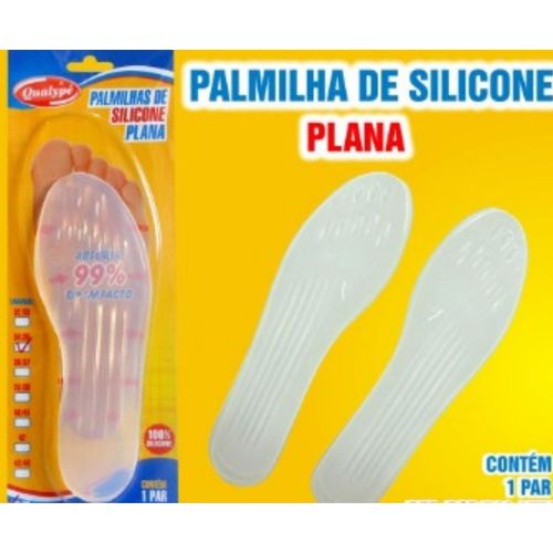 Palmilha de Silicone - Ortopédica Anatômica - `plana - Tam 33/34