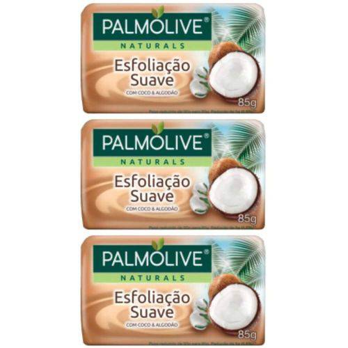 Palmolive Esfoliação Suave Sabonete Coco 85g (kit C/03)