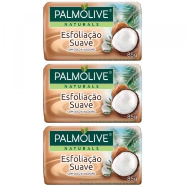 Palmolive Esfoliação Suave Sabonete Coco 85g (Kit C/03)