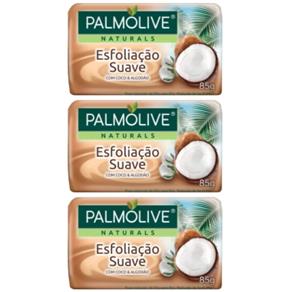 Palmolive Esfoliação Suave Sabonete Coco 85g - Kit com 03