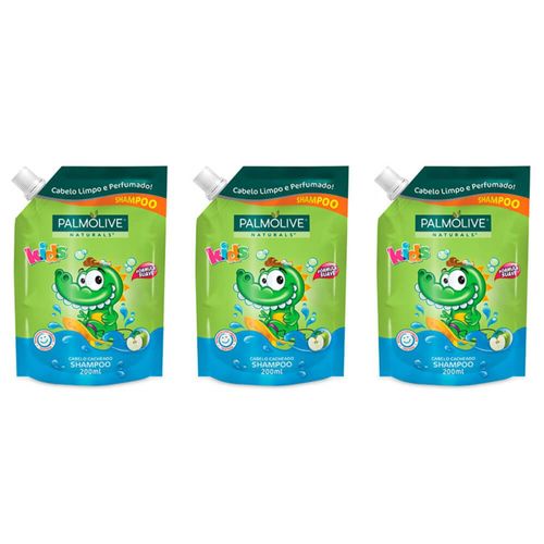 Palmolive Kids Cachos Shampoo Infantil Refil 200ml (kit C/03)