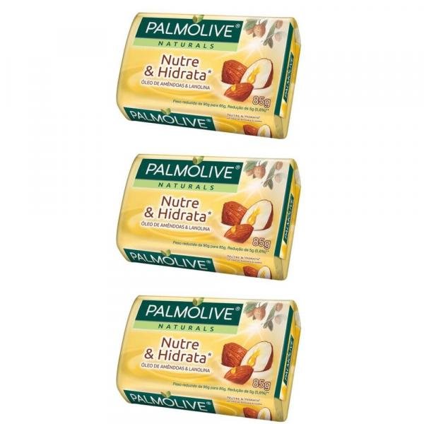 Palmolive Naturals Nutre e Hidrata Sabonete Lanolina 85g (Kit C/03)