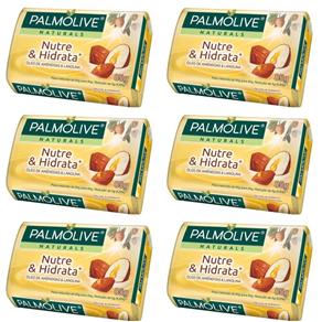 Palmolive Naturals Nutre e Hidrata Sabonete Lanolina 85g - Kit com 06
