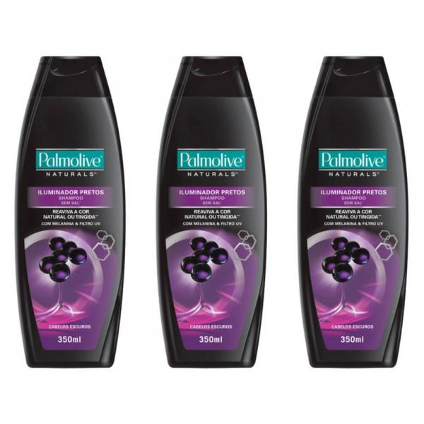 Palmolive Pretos Shampoo 350ml (Kit C/03)