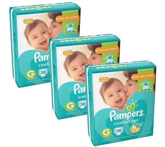 Pampers Comfort Sec Fralda Infantil G C/38 (Kit C/12)