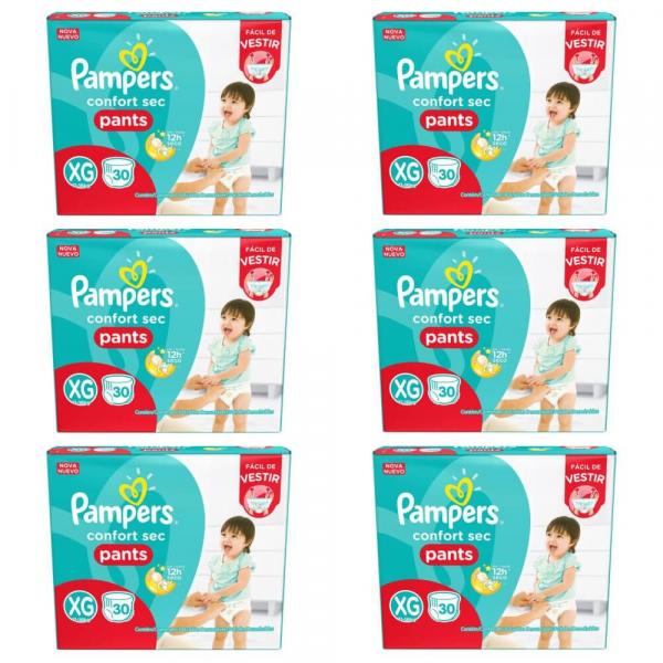 Pampers Comfort Sec Pants Fralda Infantil XG C/30 (Kit C/06)